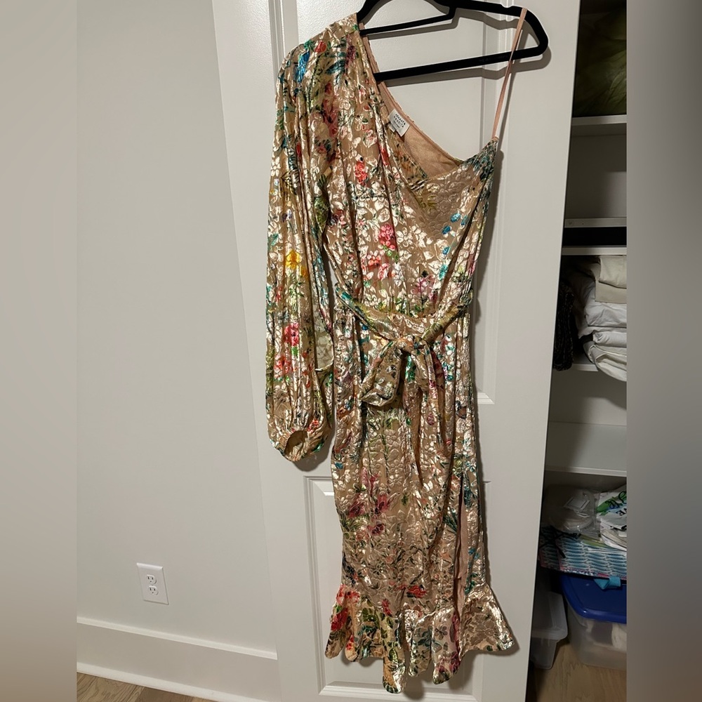 HEMANT & NANDITA Multicolor One-Shoulder Dress